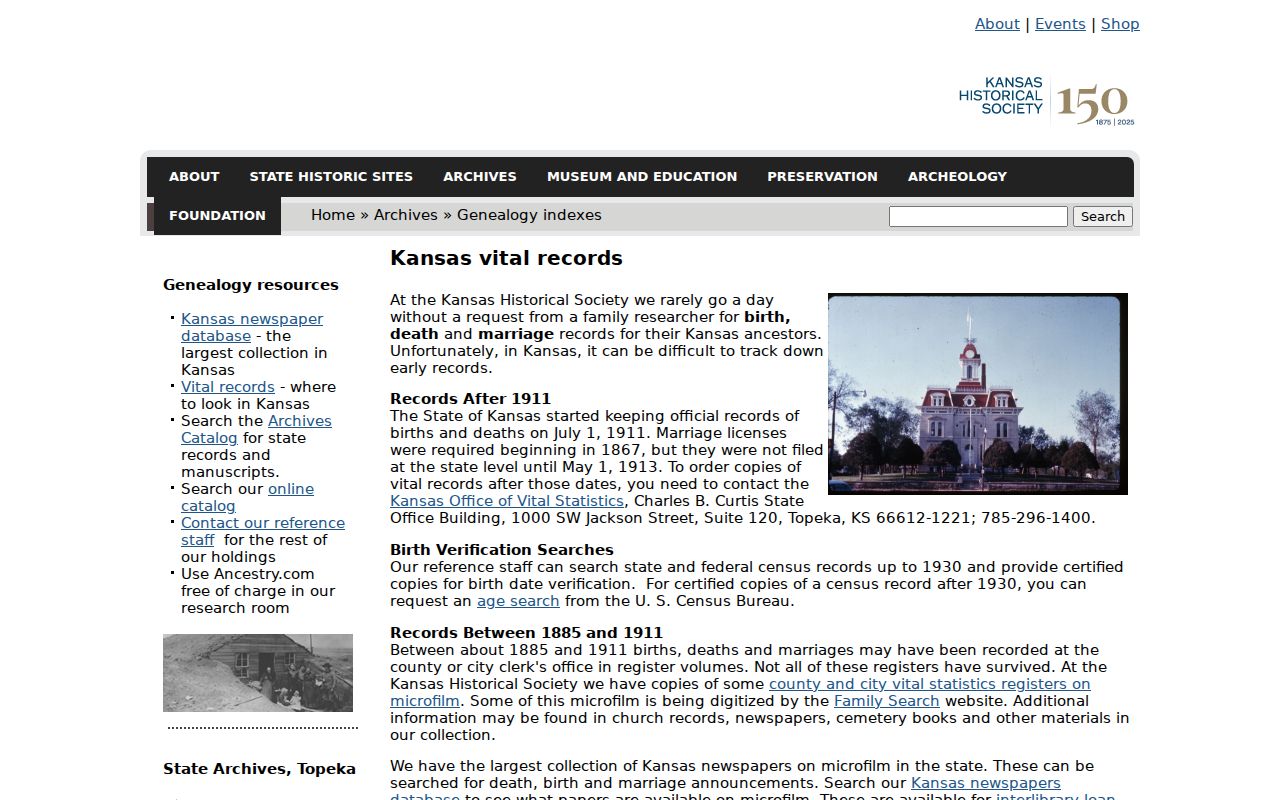 Kansas Historical Society genealogy resources supporting Hays city directory research