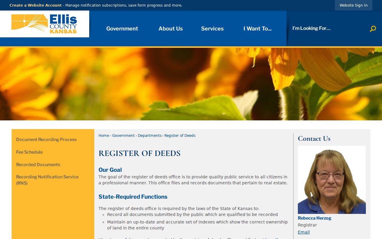 Ellis County Register of Deeds official page