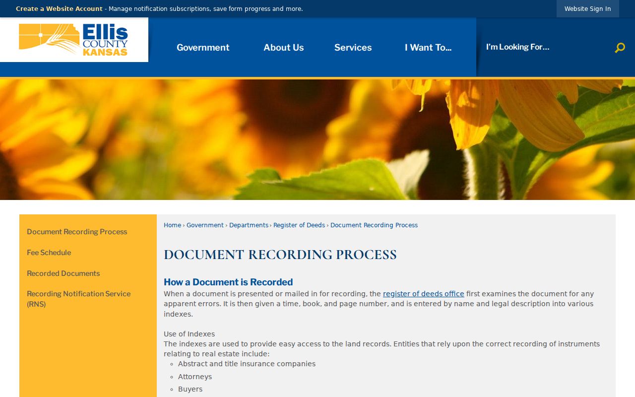 Ellis County document recording process for tracing prior Hays owners
