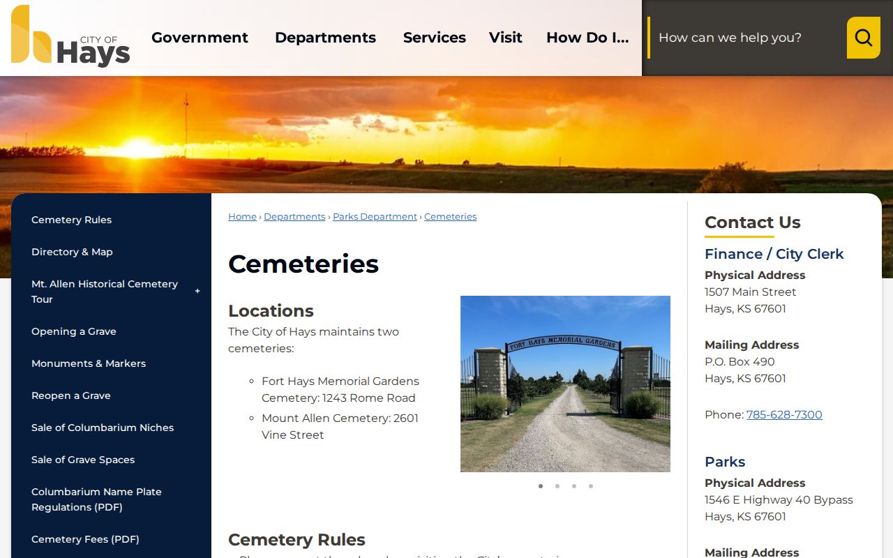 Hays cemetery information used to close a previous-resident timeline